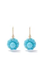 Irene Neuwirth - Botanical Diamond, Turquoise & 18kt Gold Earrings - Womens - Blue