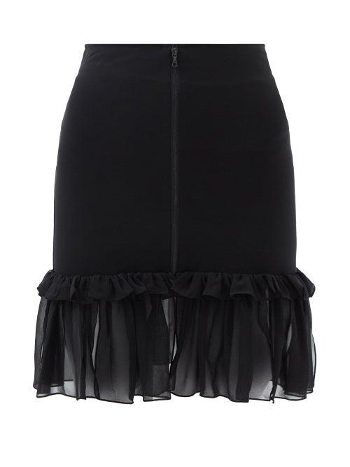 Nensi Dojaka - Ruffled High-rise Jersey Skirt - Womens - Black