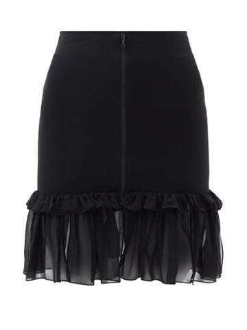 Nensi Dojaka - Ruffled High-rise Jersey Skirt - Womens - Black