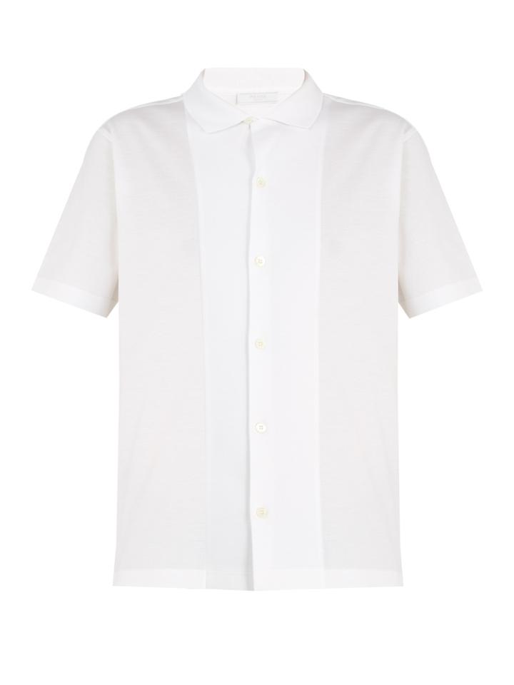 Prada Point-collar Cotton-piqu Polo Shirt