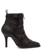 Matchesfashion.com Chlo - Tracy Leather And Grosgrain Ankle Boots - Womens - Black