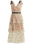 Self-portrait Star Mesh Midi-dress