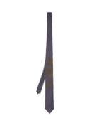 Matchesfashion.com Title Of Work - Embroidered Silk Piqu Tie - Mens - Grey