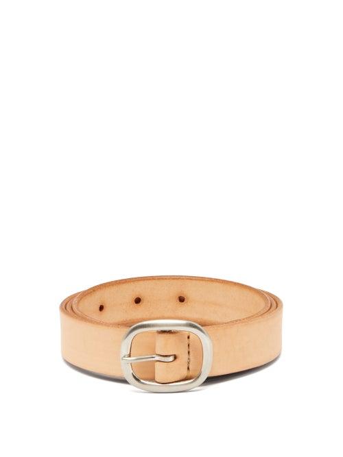 Matchesfashion.com Maximum Henry - Patinated Leather Belt - Mens - Beige