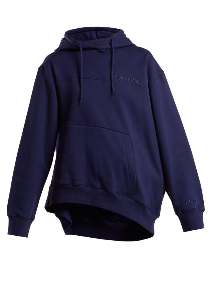Martine Rose Asymmetric-hem Cotton Hooded Sweatshirt