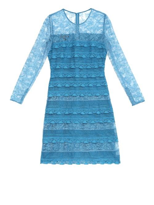 Burberry Prorsum Long-sleeved Tiered-lace Dress