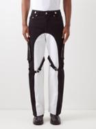 Youths In Balaclava - Colour-blocked Cotton-canvas Cargo Trousers - Mens - Black White