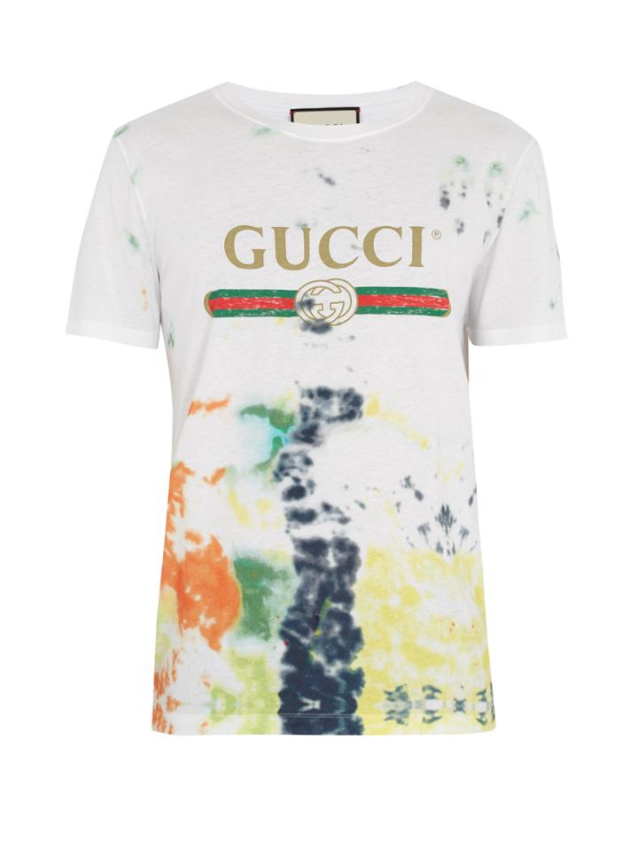 Gucci Logo-print Tie-dye Cotton T-shirt