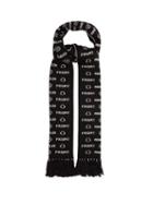 Matchesfashion.com 7 Moncler Fragment - Logo-jacquard Fringed Wool Scarf - Mens - Black