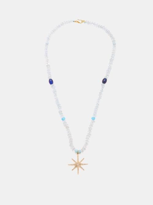 Musa By Bobbie - Diamond, Topaz, Larimar & 18kt Gold Necklace - Womens - White Multi