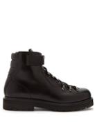 Matchesfashion.com Valentino - Vltn Lace Up Leather Boots - Mens - Black