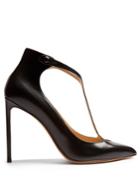 Francesco Russo T-bar Point-toe Leather Pumps
