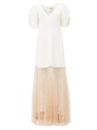 Matchesfashion.com Khaite - Dorothy Polka Dot Tulle Dress - Womens - White