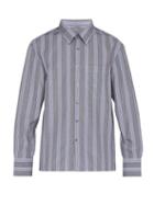 Matchesfashion.com Lanvin - Striped Cotton Poplin Shirt - Mens - Blue