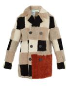 Off-white Checkered Shearling Coat