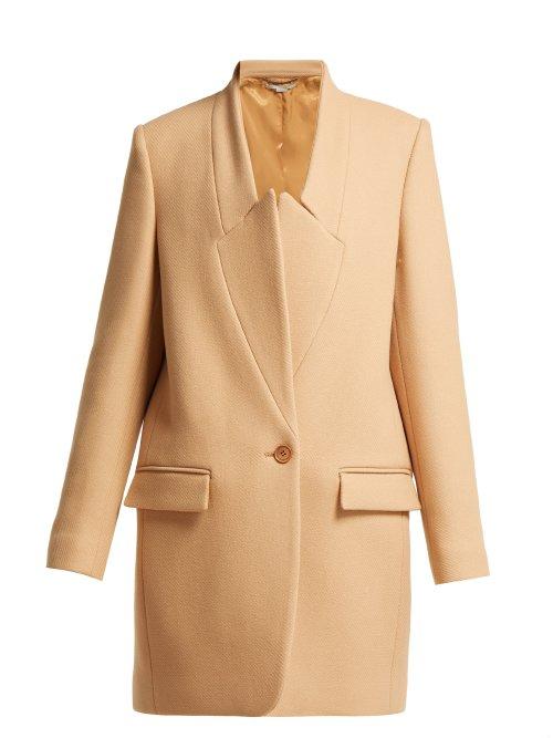 Matchesfashion.com Stella Mccartney - Bryce Inverted Lapel Wool Coat - Womens - Beige