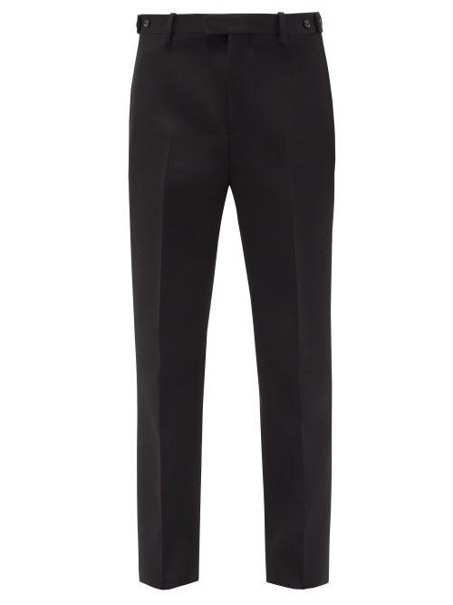 Mens Rtw Bottega Veneta - Buttoned-tab Wool Grain-de-poudre Trousers - Mens - Black