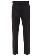 Mens Rtw Bottega Veneta - Buttoned-tab Wool Grain-de-poudre Trousers - Mens - Black
