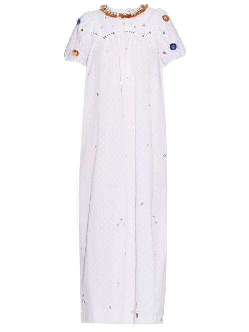 Thierry Colson Olympia Garden-embroidered Cotton Dress