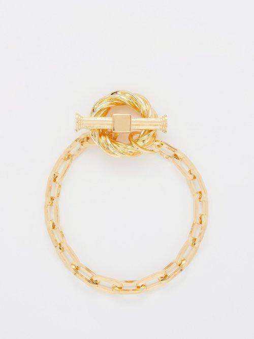 Bottega Veneta - T-bar 18kt Gold-plated Bracelet - Womens - Yellow Gold