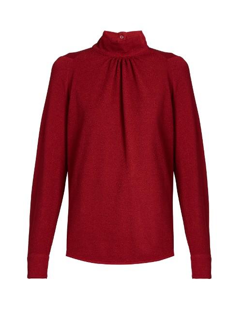 Golden Goose Deluxe Brand Marian High-neck Crepe Blouse