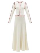 Gabriela Hearst - Vez Fringed Wool-blend Dress - Womens - Ivory Multi