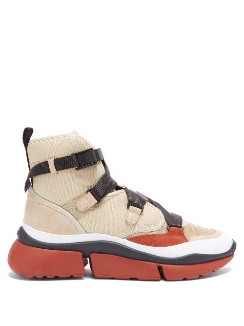 Matchesfashion.com Chlo - Sonnie Raised Sole High Top Trainers - Womens - Beige