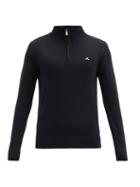 Matchesfashion.com J.lindeberg - Kian Tour Logo-embroidered Merino-wool Top - Mens - Black