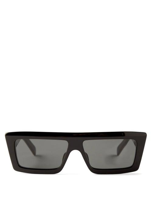 Celine Eyewear - Flat-top Square Acetate Sunglasses - Mens - Black