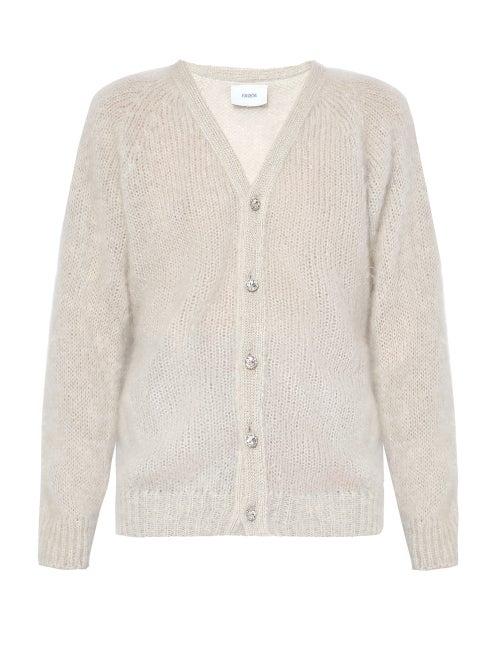 Matchesfashion.com Erdem - Marcilly Mohair-blend Cardigan - Womens - Ivory
