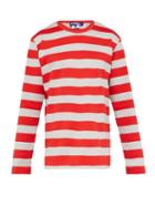 Matchesfashion.com Junya Watanabe - Striped Cotton Jersey T Shirt - Mens - Grey Multi