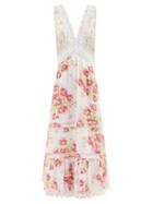 Ladies Beachwear Loveshackfancy - Oakley Floral-print Cotton Dress - Womens - Pink Multi