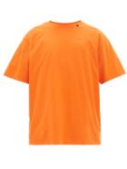 Matchesfashion.com Off-white - Abstract Arrow Logo Embroidered Cotton T Shirt - Mens - Orange Multi