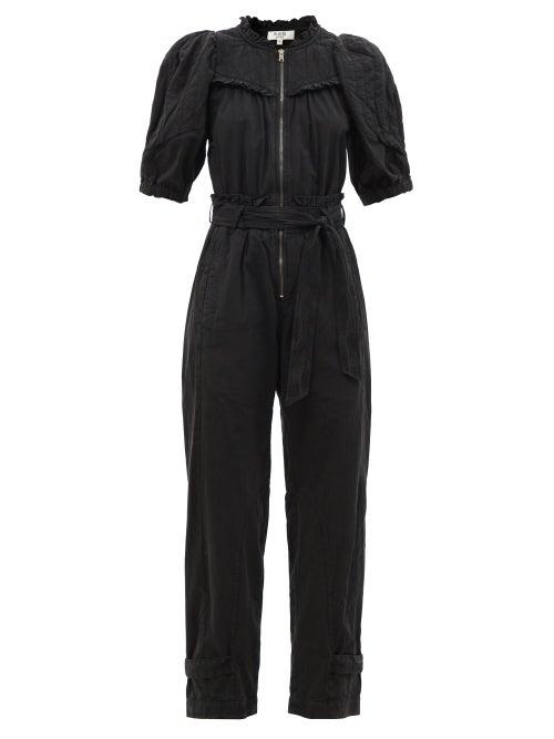 Sea - Layla Zip-front Cotton-canvas Jumpsuit - Womens - Black