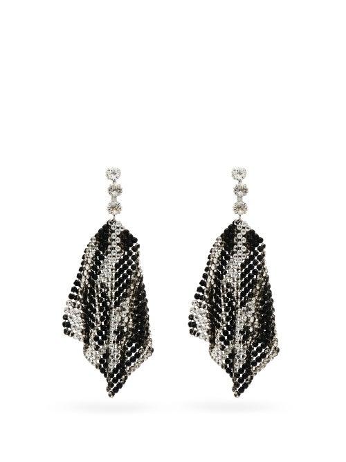 Matchesfashion.com Isabel Marant - Leopard-patterned Crystal-mesh Drop Earrings - Womens - Crystal