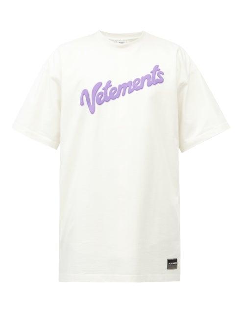 Matchesfashion.com Vetements - Sweet Logo-printed Cotton-jersey T-shirt - Mens - White