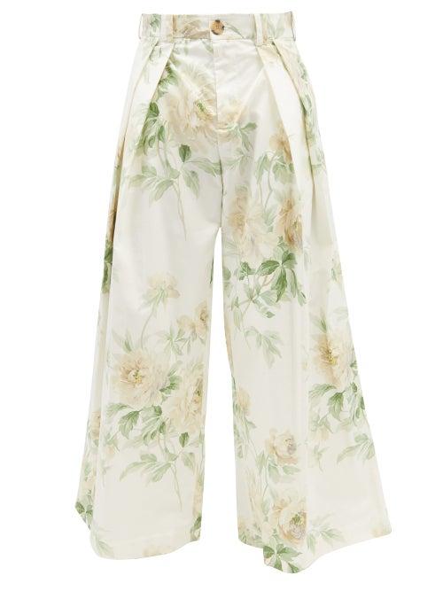 S.s. Daley - Lambert Floral-print Canvas Wide-leg Trousers - Mens - White