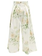 S.s. Daley - Lambert Floral-print Canvas Wide-leg Trousers - Mens - White