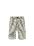 Matchesfashion.com Oliver Spencer - Checked Open-weave Cotton Straight-leg Shorts - Mens - Green Multi