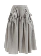 Cecilie Bahnsen - Justice Snowdrop Matelass Midi Skirt - Womens - Grey