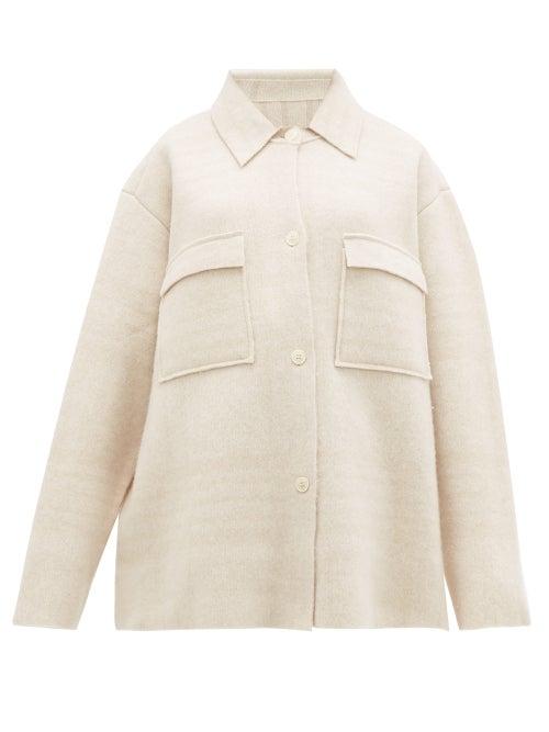 Matchesfashion.com Jacquemus - Maille Oversized Check Wool Jacket - Womens - Ivory