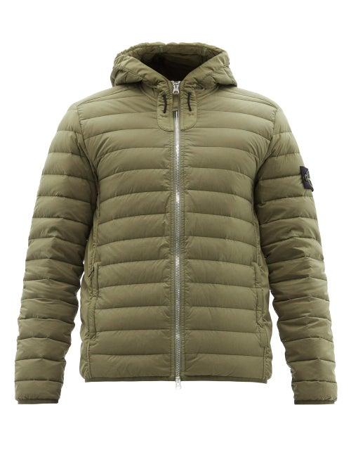 Matchesfashion.com Stone Island - Loom-woven Chambers Quilted-shell Down Jacket - Mens - Green