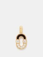 Viltier - Magnetic Semi Diamond, Onyx & 18kt Gold Charm - Womens - Black Multi