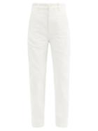 Matchesfashion.com Raey - Twist-seam Wide-leg Cotton-blend Trousers - Womens - White