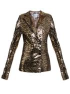 Matchesfashion.com Halpern - Sequin Embellished Notch Lapel Blazer - Womens - Animal