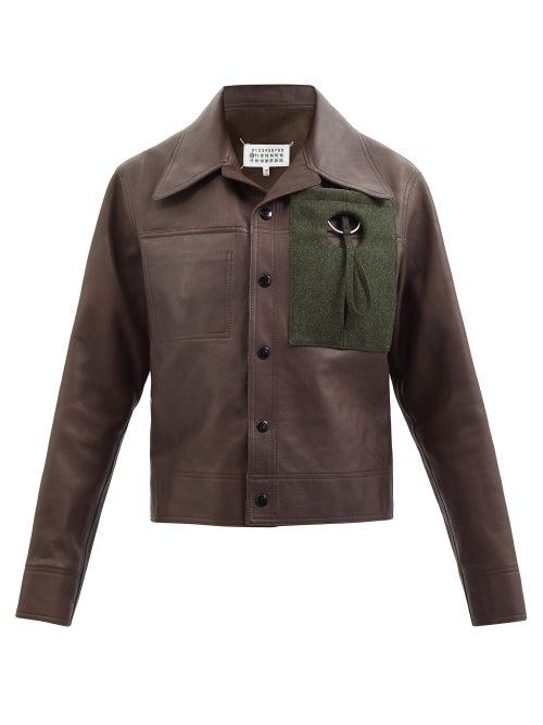 Maison Margiela - Patch-pocket Leather Jacket - Womens - Brown