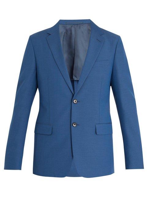 Matchesfashion.com Prada - Single Breasted Wool And Mohair Blend Blazer - Mens - Blue