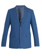 Matchesfashion.com Prada - Single Breasted Wool And Mohair Blend Blazer - Mens - Blue