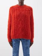 Isabel Marant - Thomas Cable-knit Mohair-blend Sweater - Womens - Dark Orange