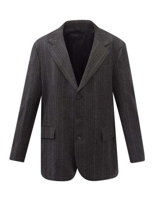 Raf Simons - Single-breasted Wool-twill Blazer - Mens - Grey